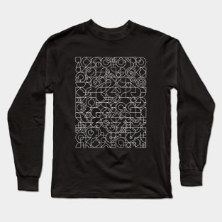 Electronic Music Producer Mosaic Pattern White Long Sleeve T-Shirt